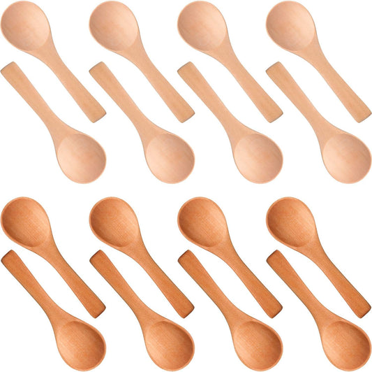 50 Pcs Small Wooden Spoons, 3.5'' L, Mini Wood Spoons Bulk Nature Tiny Spoons Little Wooden Teaspoons for Jars Sugar Creamer Honey Spices Salt Kitchen Supplies remove few words