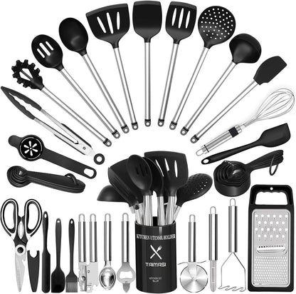 33 Pcs Silicone Kitchen Utensil Set - Nonstick Safe Cooking Tool Sets