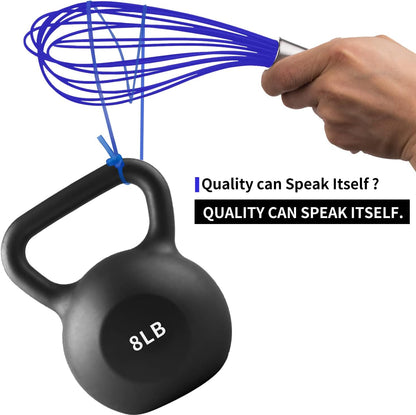 Silicone Whisk, Heat Resistant Stainless Steel Wire Whisk Set of 3, Kitchen Cooking Whisks No Scratch, Non-Stick Cookware Balloon Egg Beater for Blending, Whisking, Frothing & Stirring, Blue remove few words