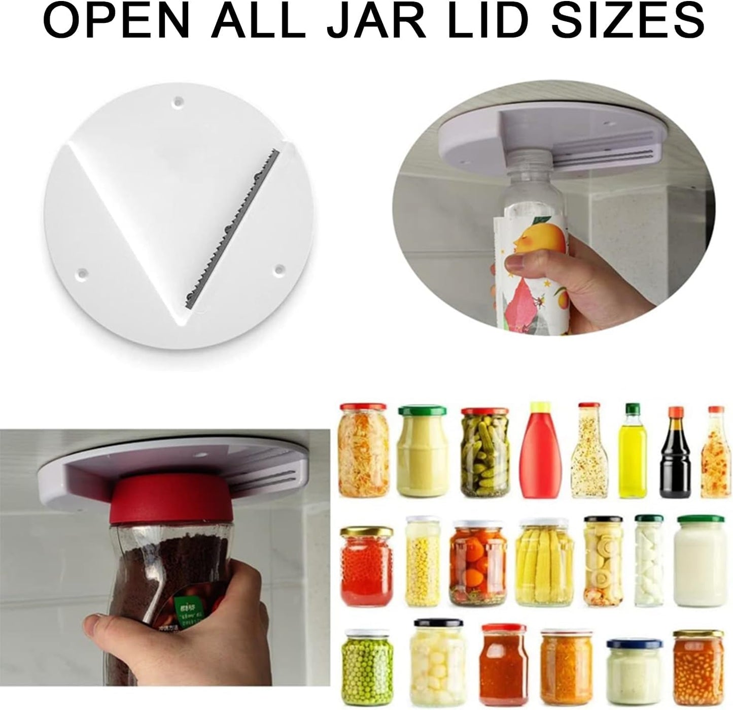 Kitchen Gadgets | Bottle Opener | Jar Opener | Kitchen Tools | Can Openers for Seniors | Jar Opener Gripper Pad | under Cabinet Jar Opener | Bottle Openers for Seniors, 18X18X1.9 Cm, White