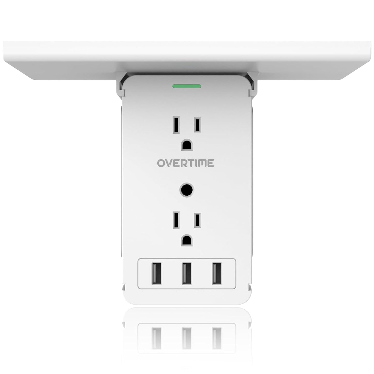 Outlet Extender, Outlet Splitter with 8 AC and 3 USB Outlets, Detachable Shelf, Multi-Plug Outlet Extender with Surge Protector for Home Appliances, Office, and Travel - White