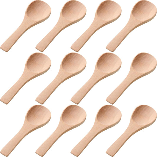 50 Pcs Small Wooden Spoons, 3.5'' L, Mini Wood Spoons Bulk Nature Tiny Spoons Little Wooden Teaspoons for Jars Sugar Creamer Honey Spices Salt Kitchen Supplies remove few words